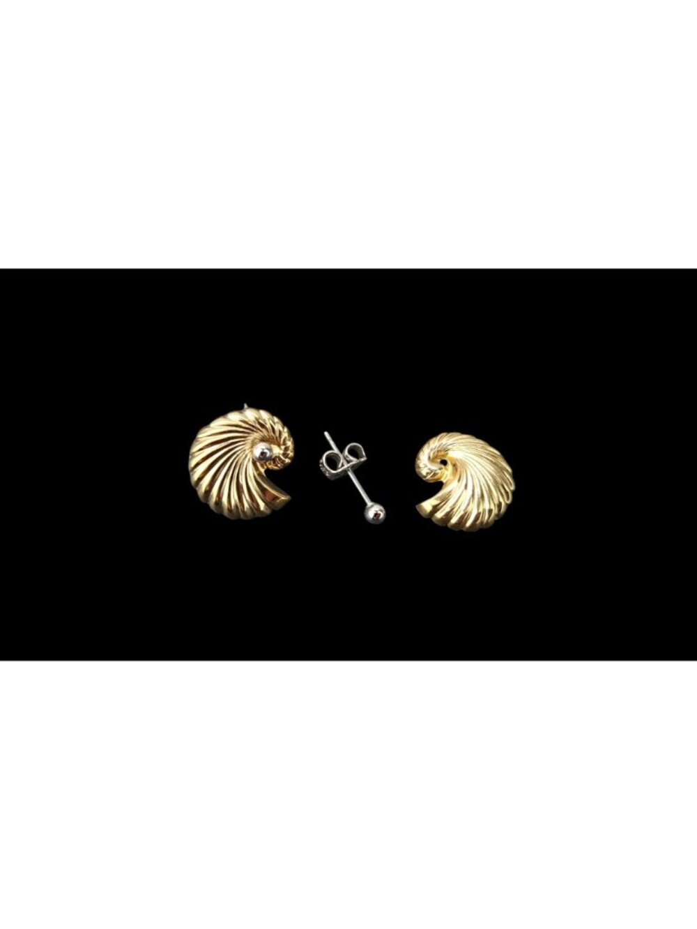 Vintage Avon 14K Gold-Filled Sterling Silver Convertible Pierced Earrings Shell - Picture 12 of 13